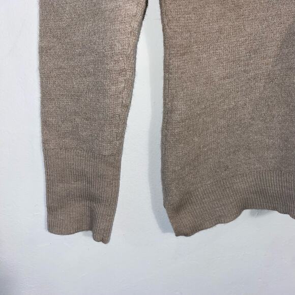 Wicked Wool Sweater M Tan Merino Wool Henley Button Neck Pullover Classic Read - Picture 4 of 10
